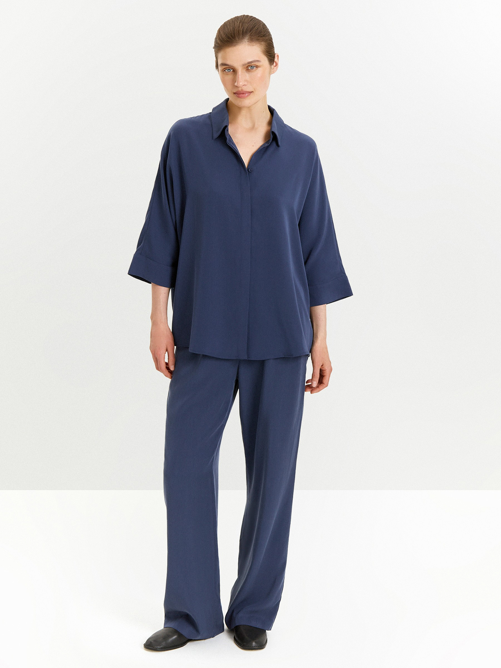 Рубашка с рукавом 3/4 из 100% тенсела